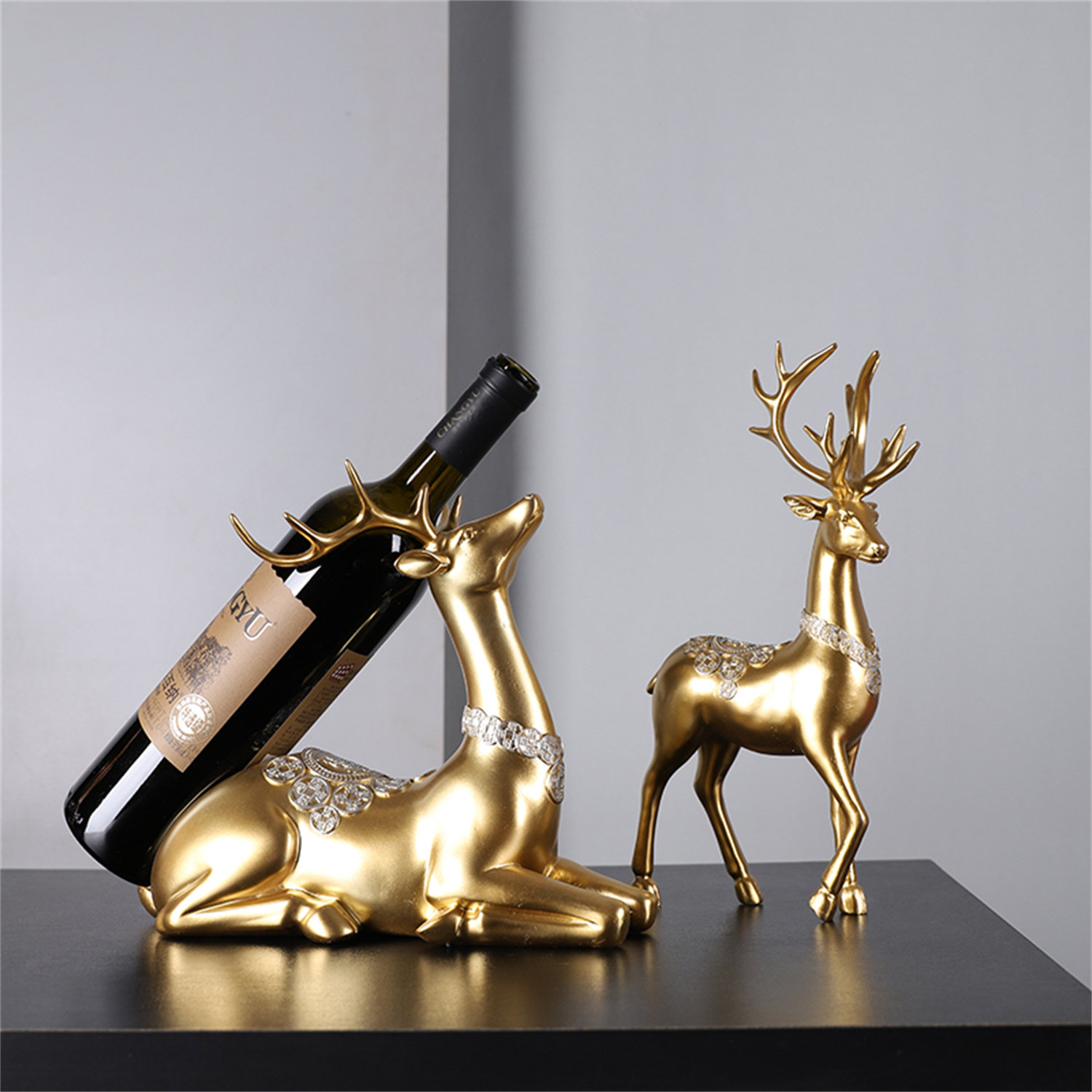 Millwood Pines Brianni Tabletop Wine Bottle Rack Gold | Wayfair
