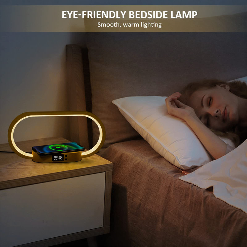 Bedside Lamp with Wireless Charging