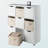 Ickes 5-Piece Storage Cabinet Set in Beige & White Finish, 37.48" H X 36.47" W X 11.39" D
