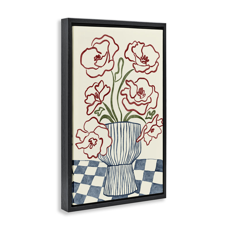 Vase à fleurs sur cadre flottant à carreaux minimal, design par JJ Design House LLC, H 31 po x l 21 po