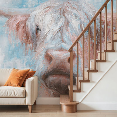 Papier peint adhésif peler et coller Highland Cow