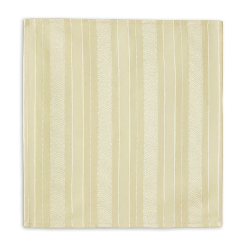 Robyn Striped Jacquard Polyester Square/Rectangle Tablecloth, 102" L x 60" W, Ivory, Rectangular
