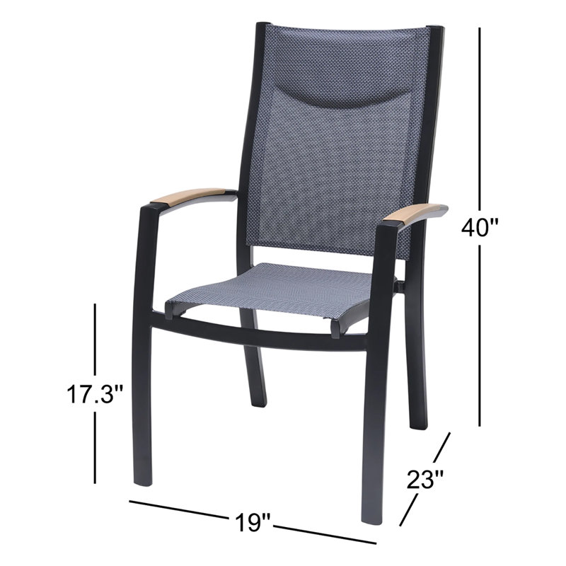 Chaise de salle à manger d'extérieur empilable en aluminium thermolaqué Briceton