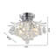Plafonnier semi-encastré en cristal 3 lumières Transitional-1963838288