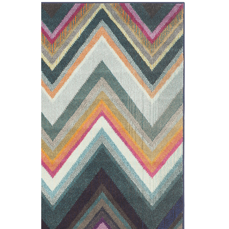 Tapis à chevrons Aljoharah Performance, Rectangle 4 pi x 5 pi 7 po