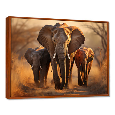 «Afrique Elephants Family Bond - Art mural africain