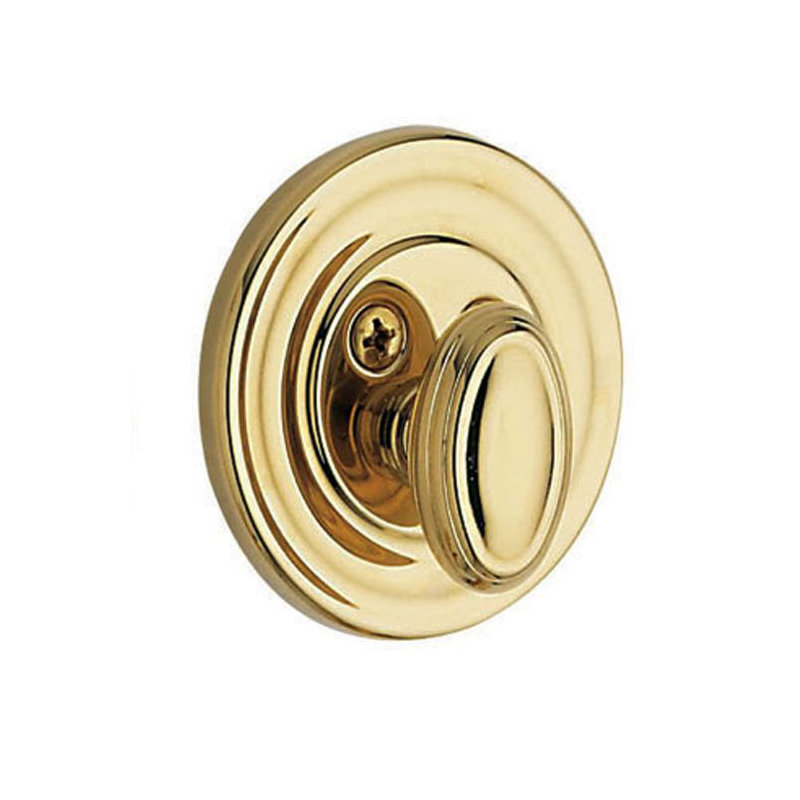 Traditional Patio One-Sided Deadbolt, Lifetime Polished Brass