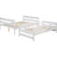 Lit simple superposé au-dessus de grand lit simple, blanc - Lit pour chambre à coucher avec structure en bois résilient