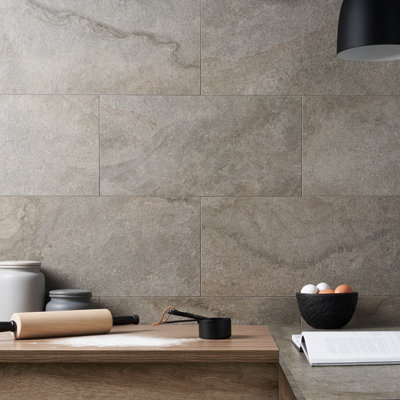 Mesa 11.81" x 23.62" Matte Limestone Look Porcelain Floor and Wall Tile (11.62 Sq. Ft./Case)