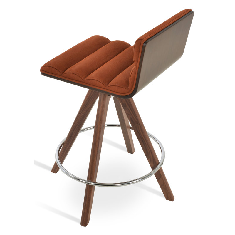 Corona Comfort Pyramid Counter & Bar Stool, Counter Stool (24.5” Seat Height), Cognac Nubuck