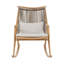 Ensemble de 2 chaises berçantes en fer assorties avec finition érable et rotin PE gris