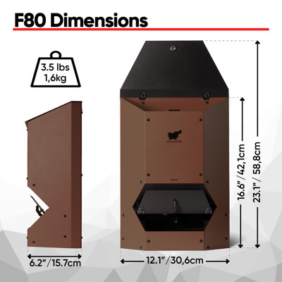 Feeder F80 (Brown) - Automatic Chicken Feeder