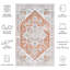 Arizona Oriental Machine Washable Non-Slip Area Rug in Ivory & Red-211873448