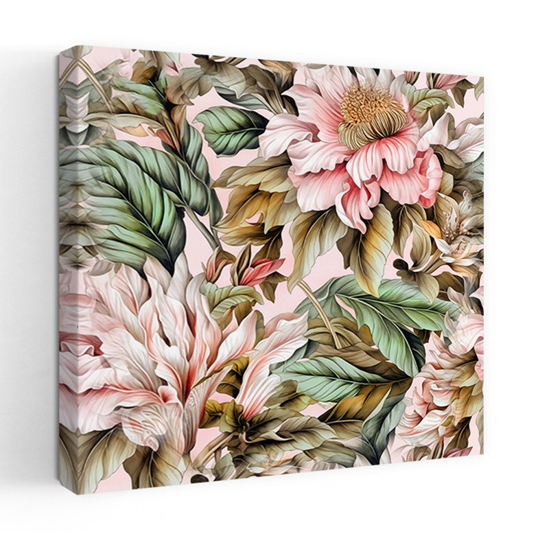 Art contemporain, art abstrait fleur naturelle, H 48 po x l 48 po