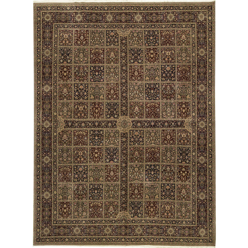 Tapis brun de haute qualité noué à la main