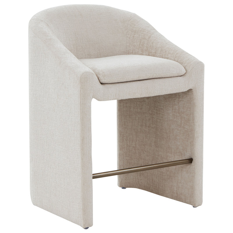 Kagan Chenille Counter Stool, Counter Stool (26.8" Seat Height), Cream