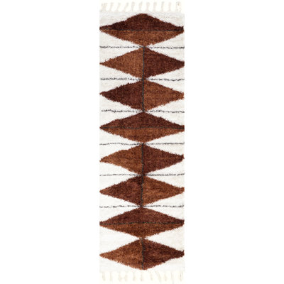 Shaggy Diamond Tassel Area Rug