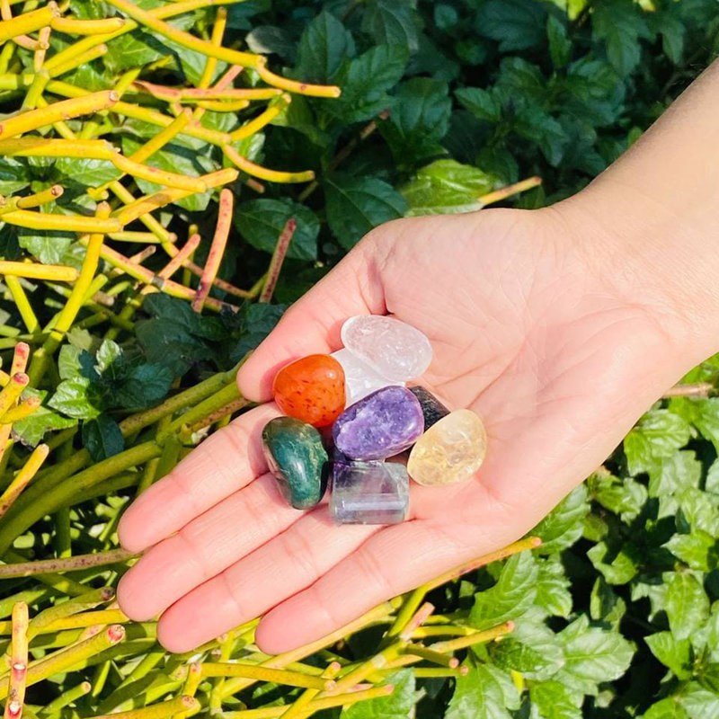 Multicolor Tumble Stone Set, 9 Piece Home Accent Stones, Zen Garden, Vase Filler