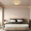 Plafonnier lustre à 1 lumière avec franges en coton ocre jaune