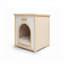 2-in-1 Dog Crate End Table Solid Wood Pet Furniture with Cushion for Small Dogs