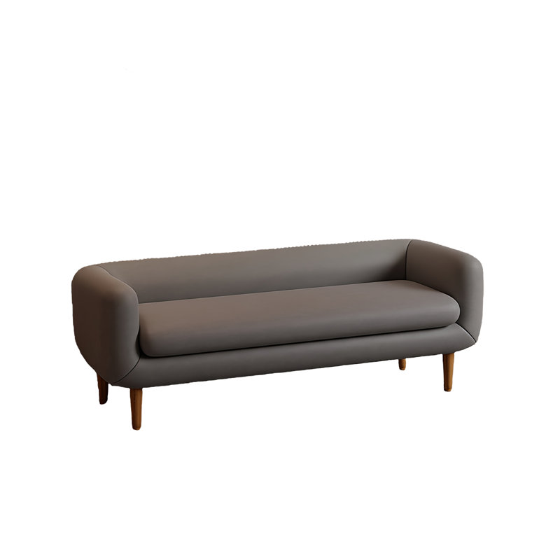 Banc rembourré en cuir de microfibre Modern Simplicity, Gris