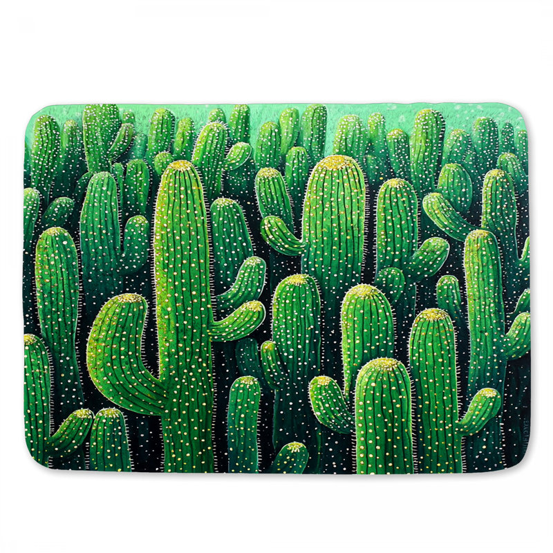 Cactus tapis de bain plante décor pour salle de bain Southwestern, L 34 po x l 21 po