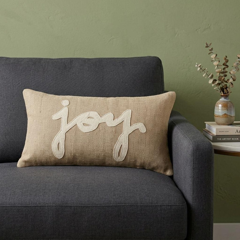 Coussin lombaire en toile de jute Tan