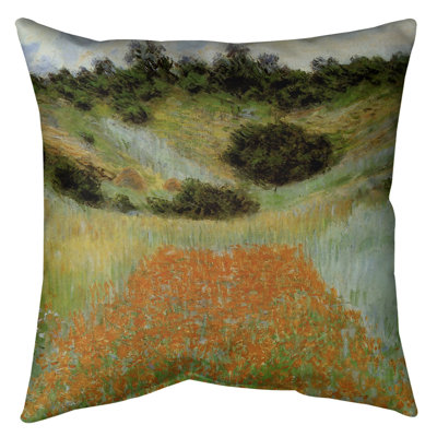 Claude Monet Floral Reversible Throw Pillow