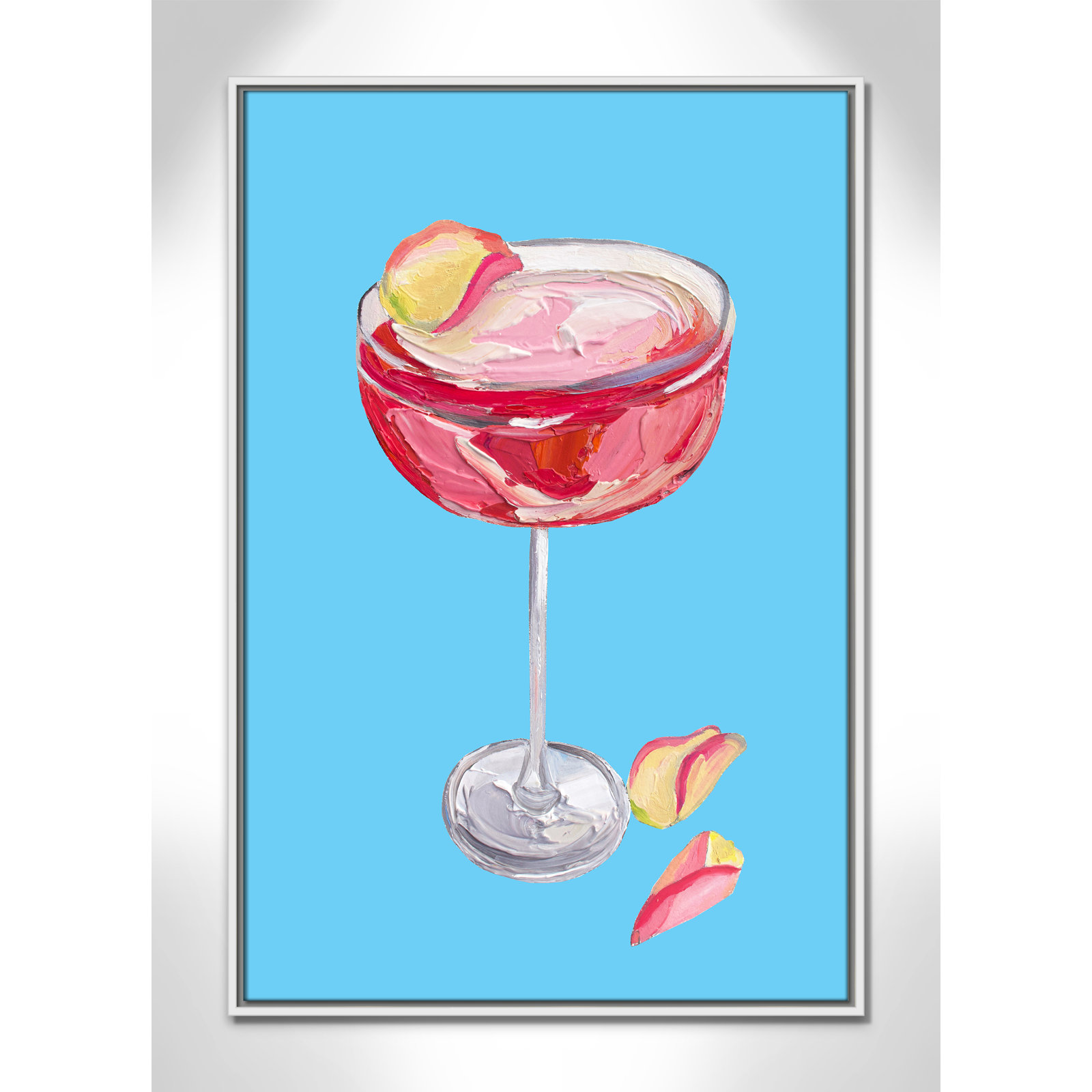 Sparkling Rose Gin Cocktail Print by Straker, 37.5" H x 25.5" W, White Floater