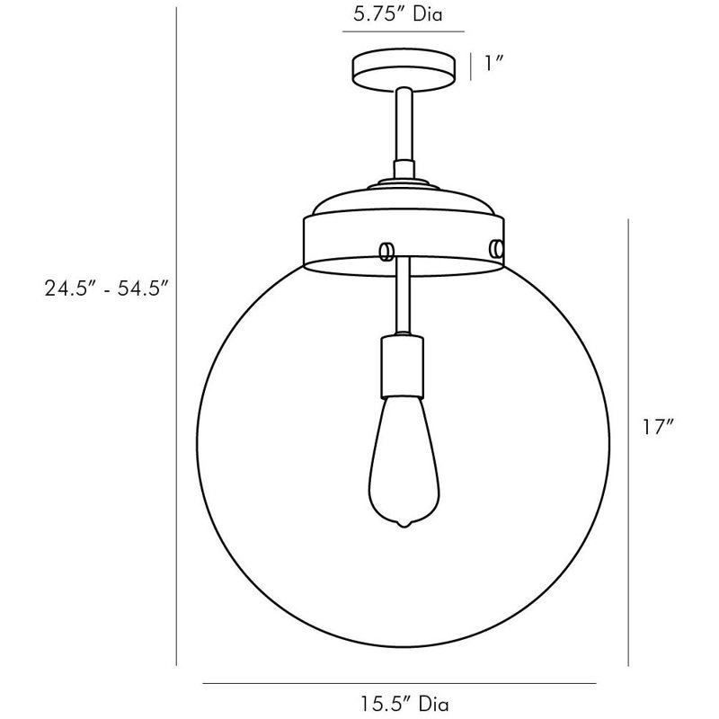 Reeves 1 - Light LED Outdoor Pendant, Aged Brass