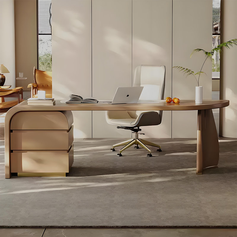 Bureau moderne moderne de forme irrégulière, H 29,53 po x l 62,99 po x P 31,5 po