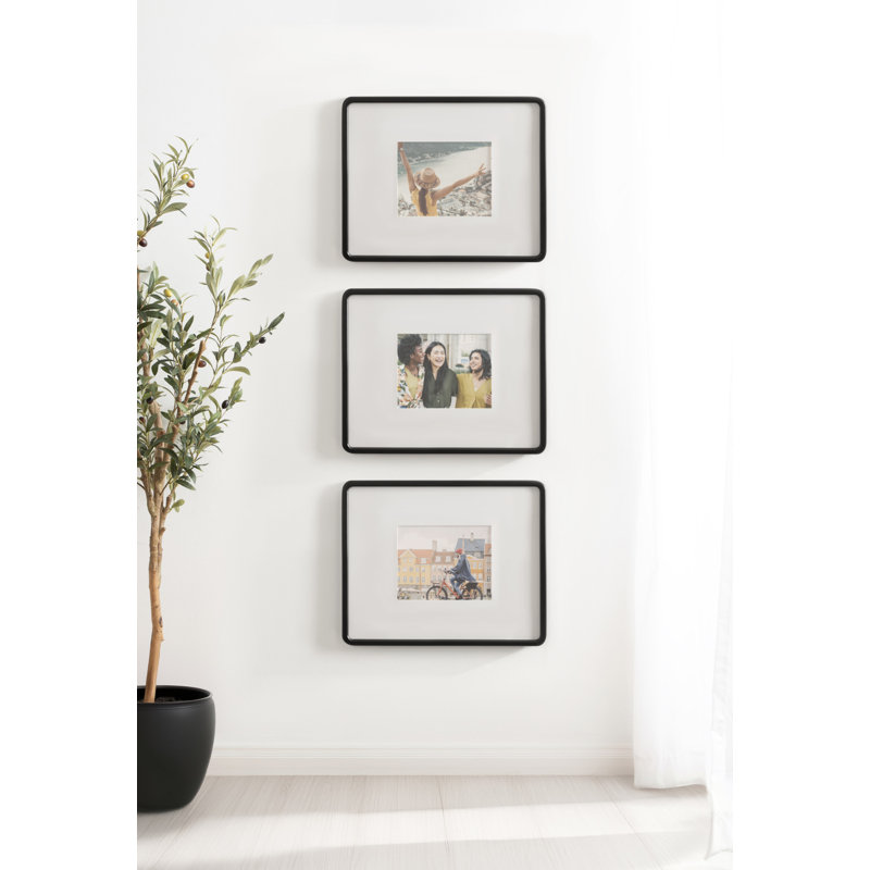 Ensemble de cadres rectangulaires arrondis en bois, L 8 po x H 10 po, Noir