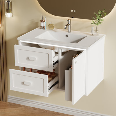 Single Bathroom Vanity with Ceramic Basin
