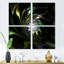 Ensemble de 4 reproductions d'art sur toile multicolores en verre coloré vert
