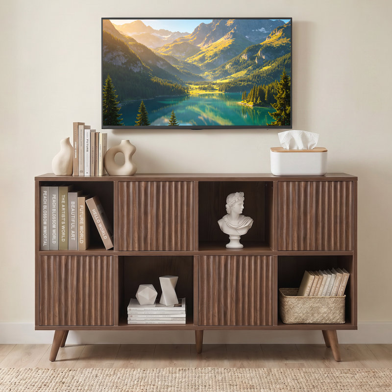 Bibliothèques avec rangement, armoire moderne en bois aggloméré à 8 cubes pour la maison