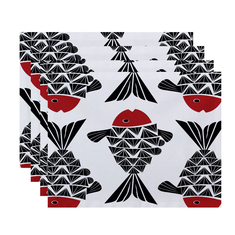 Grand Ridge Polyester Animals/Nature Rectangle Placemat, Navy