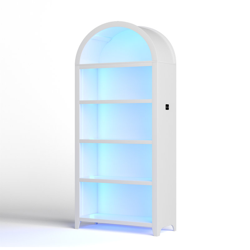 175cm H x 75cm W Bookcase with Tri-Color Sensor Light, White
