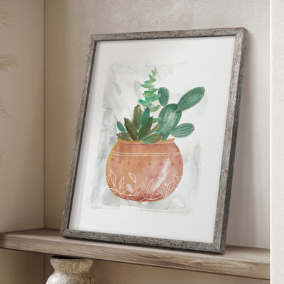 Boho Succulent Framed Print - Solid Wood 50025