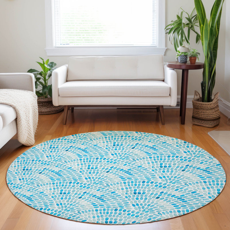 Tapis lavable à la machine de qualité supérieure Cerrito AMF186, Rond 8 pi