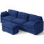 Canapé Cloud 3 places en velours côtelé de 110 pouces, canapé moderne rembourré à compression avec accoudoirs carrés et pouf amovible.-894996061