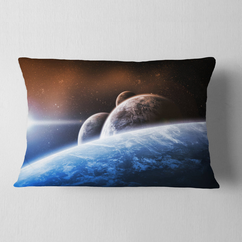 Space Planet Landscape - Landscape Printed Pillow