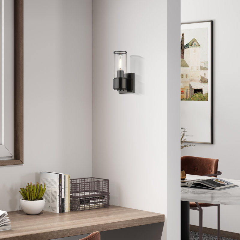 Sarena Armed Sconce, Black Chrome