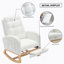 Chaise berçante d'appoint avec repose-pieds et pieds en bois d'hévéa à haut dossier-756402118