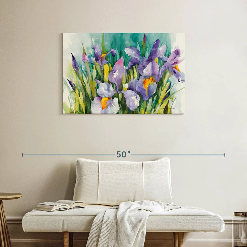 Harnek Blooming Purple Irises, 24" H x 36" W