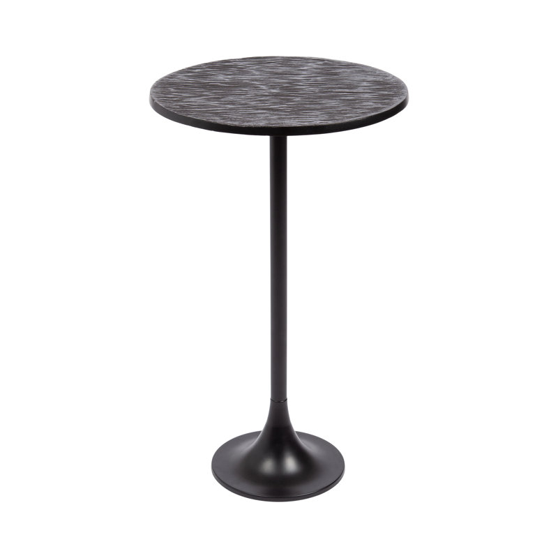 Cast Aluminum Round Side Table, Black