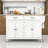 Zanay 54.5" Kitchen Island Cart with Solid Wood Top, Locking Wheels and Storage Cabinets-484275657