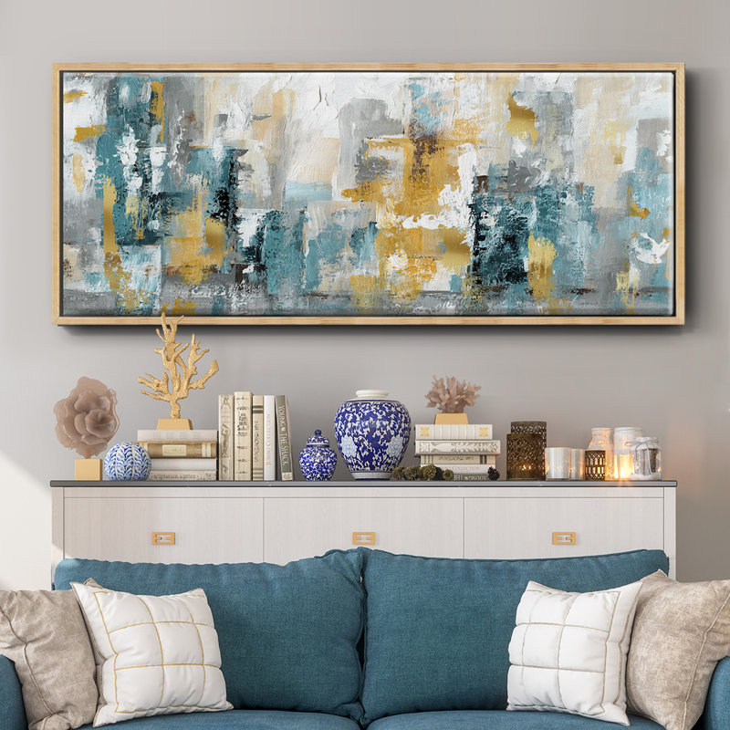 City Views II- Framed Canvas, 8" H x 20" W