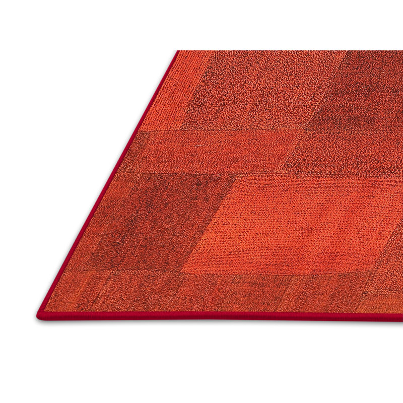 Tapis de zone rouge contemporaine, Rectangle 5 pi x 7 pi