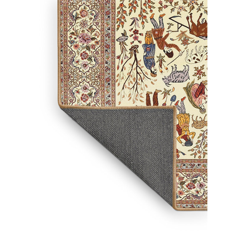 Tapis en laine gris / beige, Rectangle 8 pi x 10 pi