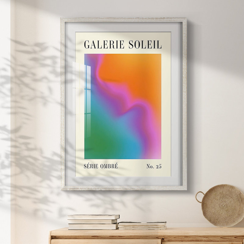 Gallerie dégradé I - impression encadrée, H 19,5 po x l 16,5 po, Blanc